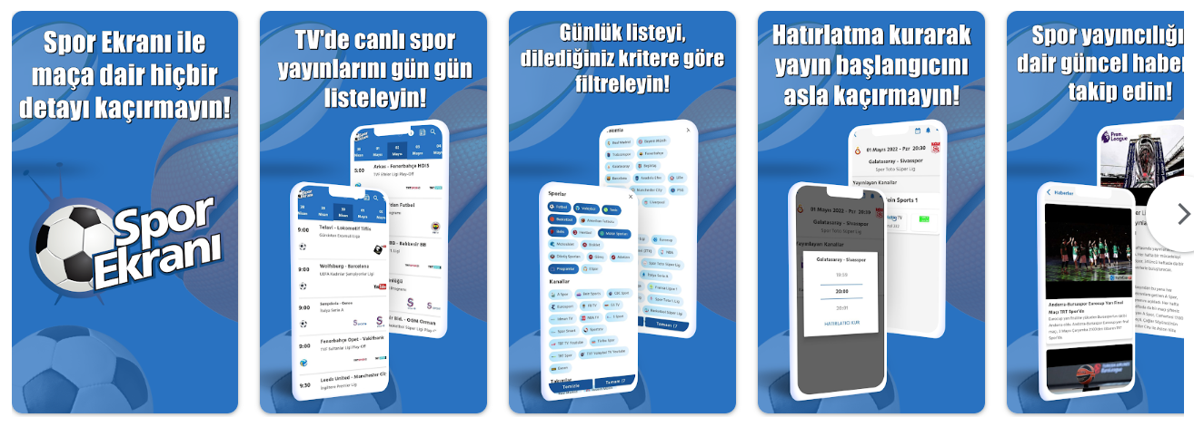 Spor Ekranı App görüntüleri